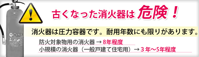 古くなった消火器は危険！